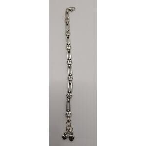 Brighton Silver Tone Heart Link Bracelet 7.5 Inch Adjustable Chain